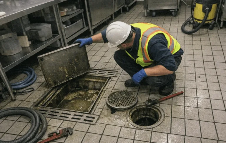 Reinigung eines verstopften Abflusses in der Küche