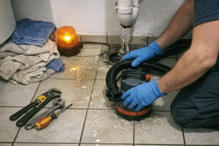 Techniker behebt akuten Wasserleckschaden und schwere Rohrverstopfung in Dortmund im Innenbereich.