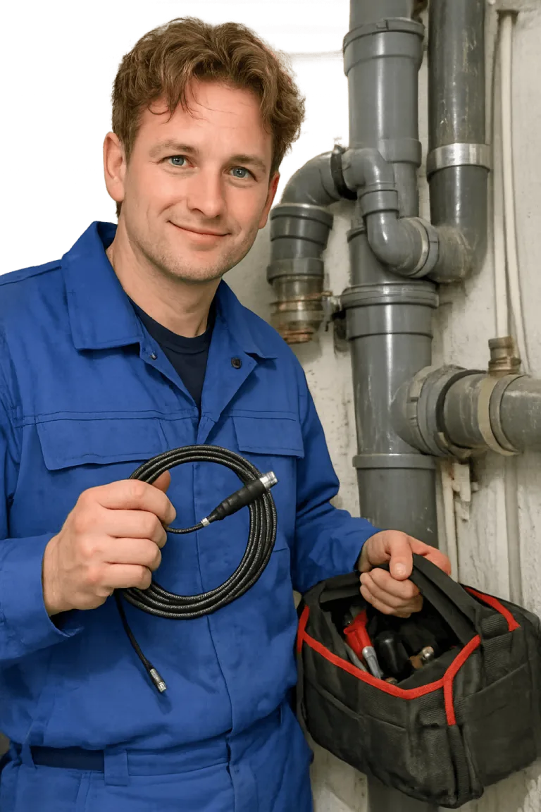 Erfahrener Installateur bei der Überprüfung einer Hausinstallation